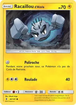 Carte Pokémon Racaillou d’Alola
