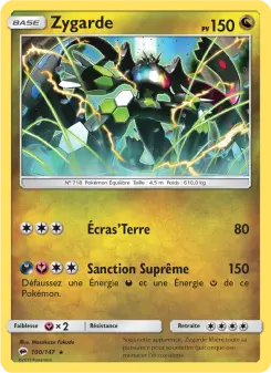 Photo carte Pokemon Zygarde Ombres Ardentes 100/147