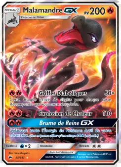 Carte Pokémon Malamandre GX