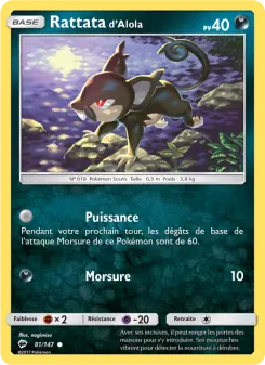 Photo carte Pokemon Rattata d’Alola Ombres Ardentes 81/147