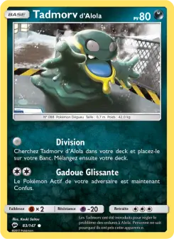 Photo carte Pokemon Tadmorv d’Alola Ombres Ardentes 83/147