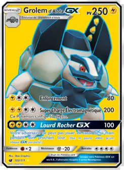 Carte Pokémon Grolem d’Alola GX