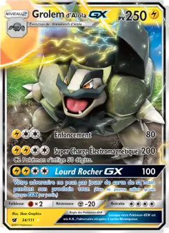 Carte Pokémon Grolem d’Alola GX