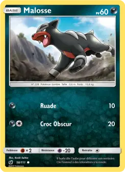 Photo carte Pokemon Malosse Invasion Carmin 58/111