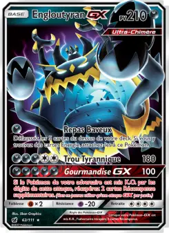 Photo carte Pokemon Engloutyran GX Invasion Carmin 63/111
