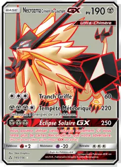 Photo carte Pokemon Necrozma Crinière du Couchant GX Ultra-Prisme 145/156