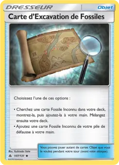 Carte d’Excavation de Fossiles