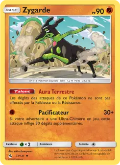 Photo carte Pokemon Zygarde Lumière Interdite 71/131