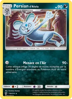 Carte Pokémon Persian d’Alola