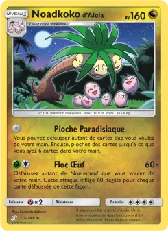 Photo carte Pokemon Noadkoko d’Alola Duo de Choc 115/181