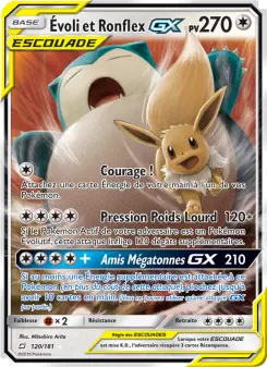 Carte Pokémon Évoli et Ronflex GX