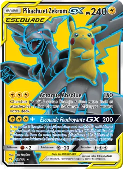 Carte Pokémon Pikachu et Zekrom GX
