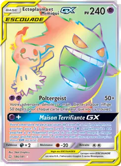 Carte Pokémon Ectoplasma et Mimiqui GX