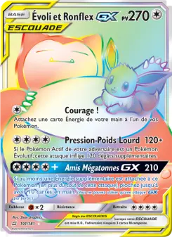 Carte Pokémon Évoli et Ronflex GX