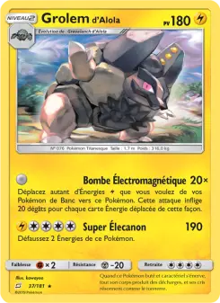 Photo carte Pokemon Grolem d’Alola Duo de Choc 37/181