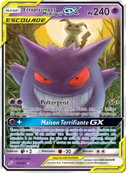 Carte Pokémon Ectoplasma et Mimiqui GX
