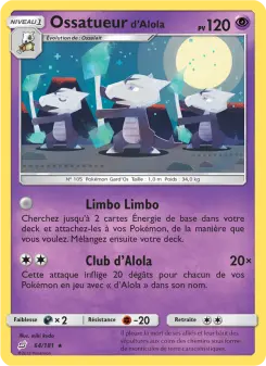 Carte Pokémon Ossatueur d’Alola