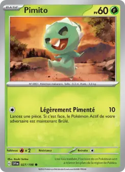 Photo carte Pokemon Pimito Écarlate et Violet 27/198