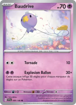 Photo carte Pokemon Baudrive Écarlate et Violet 89/198