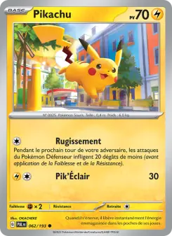 Photo carte Pokemon Pikachu Évolutions à Paldea 62/193