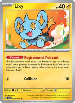 Photo carte Pokemon Lixy Évolutions à Paldea 68/193