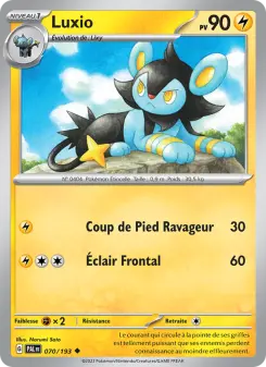 Photo carte Pokemon Luxio Évolutions à Paldea 70/193