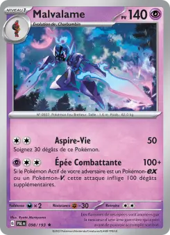 Photo carte Pokemon Malvalame Évolutions à Paldea 98/193