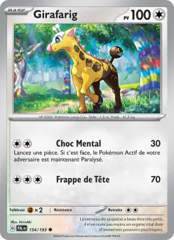 Photo carte Pokemon Girafarig Évolutions à Paldea 154/193
