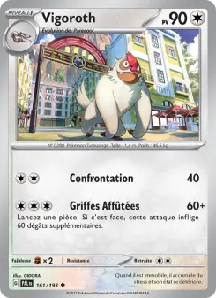 Photo carte Pokemon Vigoroth Évolutions à Paldea 161/193