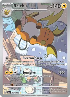 Photo carte Pokemon Raichu Évolutions à Paldea 211/193
