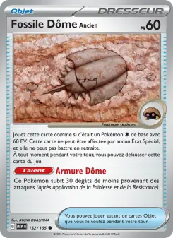 Carte Pokémon Fossile Dôme Ancien