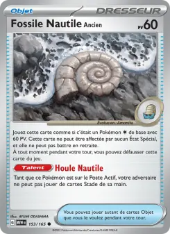 Carte Pokémon Fossile Nautile Ancien