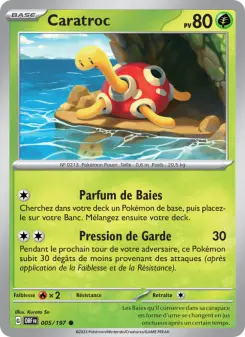 Photo carte Pokemon Caratroc Flammes Obsidiennes 5/197
