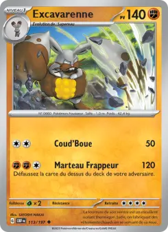 Photo carte Pokemon Excavarenne Flammes Obsidiennes 113/197