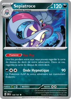 Photo carte Pokemon Sepiatroce Flammes Obsidiennes 138/197