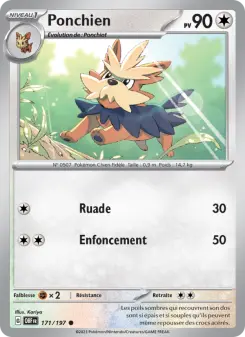 Photo carte Pokemon Ponchien Flammes Obsidiennes 171/197
