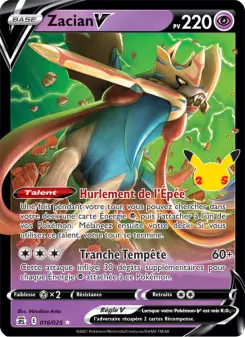 Photo carte Pokemon Zacian V Célébrations 16/25