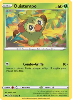 Photo carte Pokemon Ouistempo Épée et Bouclier 10/202