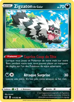 Carte Pokémon Zigzaton de Galar