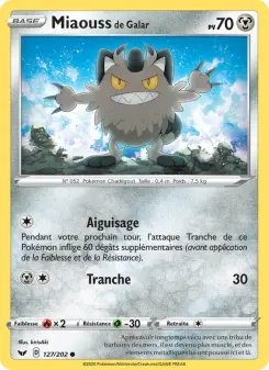 Carte Pokémon Miaouss de Galar