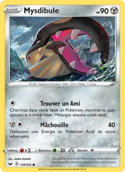 Photo carte Pokemon Mysdibule Épée et Bouclier 129/202