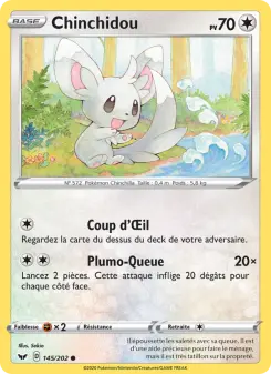 Photo carte Pokemon Chinchidou Épée et Bouclier 145/202