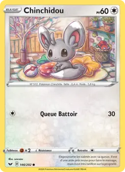 Photo carte Pokemon Chinchidou Épée et Bouclier 146/202