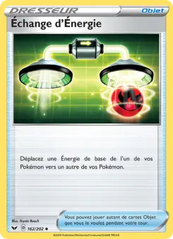 Photo carte Pokemon Échange d'Énergie Épée et Bouclier 162/202
