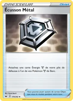 Photo carte Pokemon Écusson Métal Épée et Bouclier 170/202