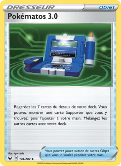 Photo carte Pokemon Pokématos 3.0 Épée et Bouclier 174/202