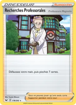 Carte Pokémon Recherches Professorales (Professeure Magnolia)