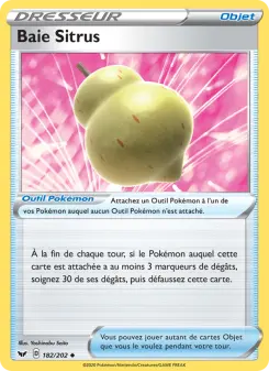 Photo carte Pokemon Baie Sitrus Épée et Bouclier 182/202