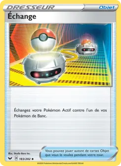 Photo carte Pokemon Échange Épée et Bouclier 183/202