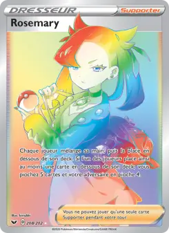 Photo carte Pokemon Rosemary Épée et Bouclier 208/202